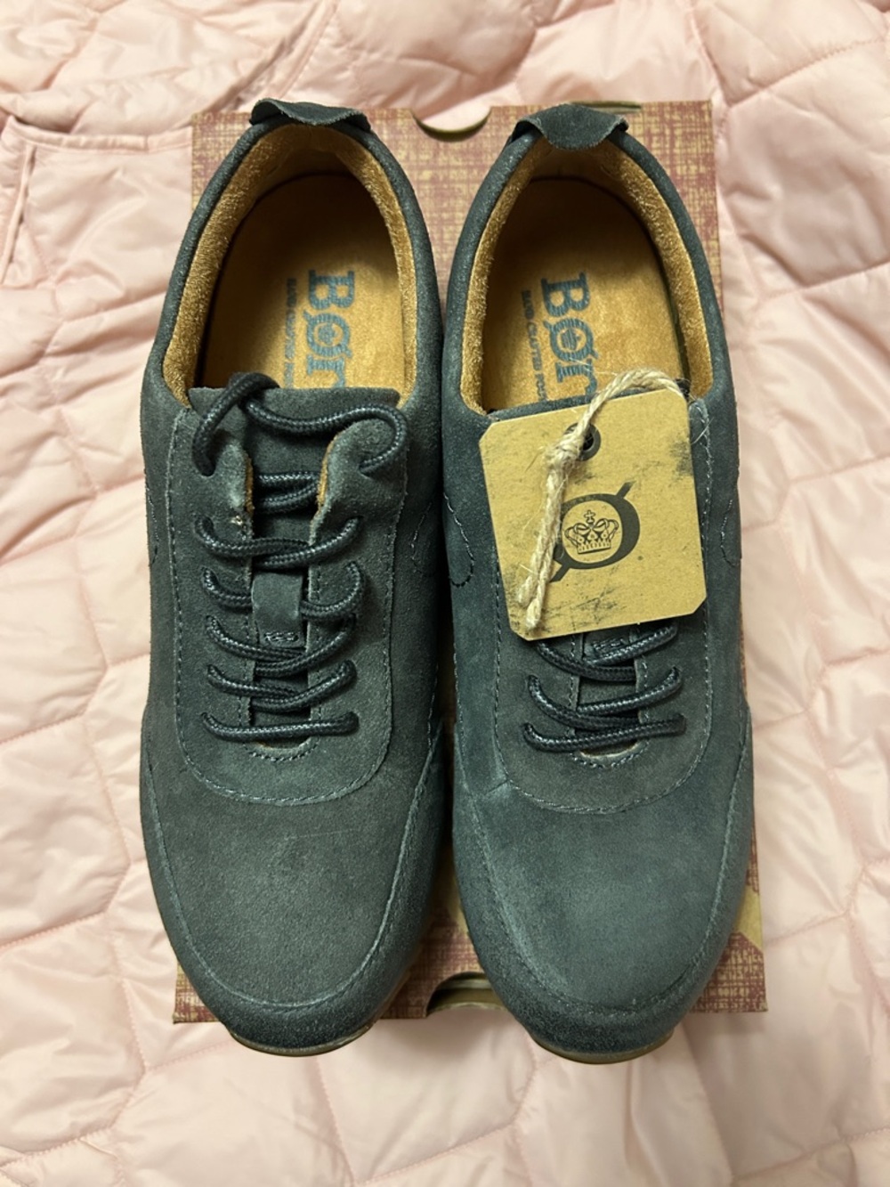 Born Women’s Suede Lace-Up Sneakers in Dark Gray